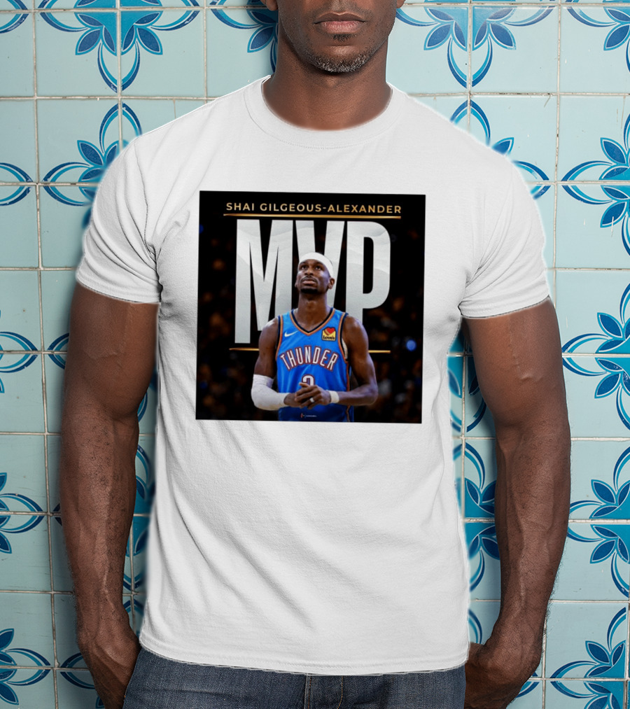 Shai Gilgeous Alexander Thunder MVP Celebration T-Shirt