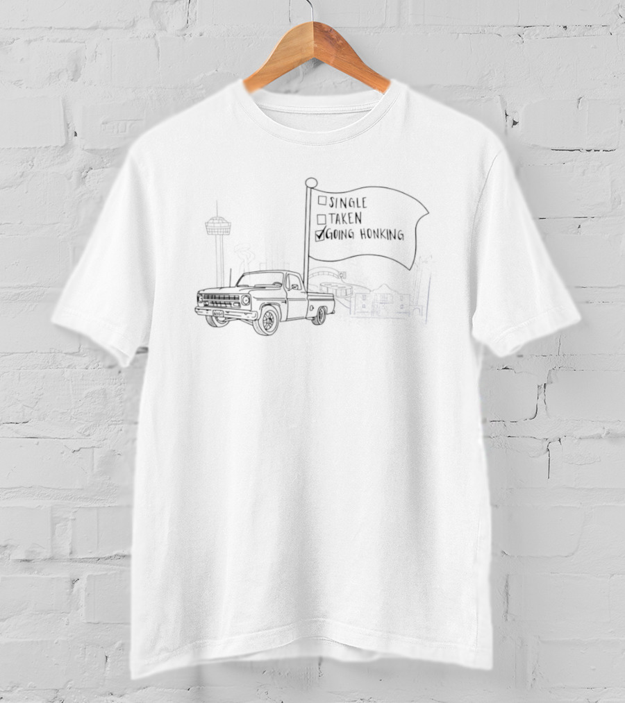 Spurs Truck San Antonio Tower Flag Granite Chicken Going Honking T-Shirt