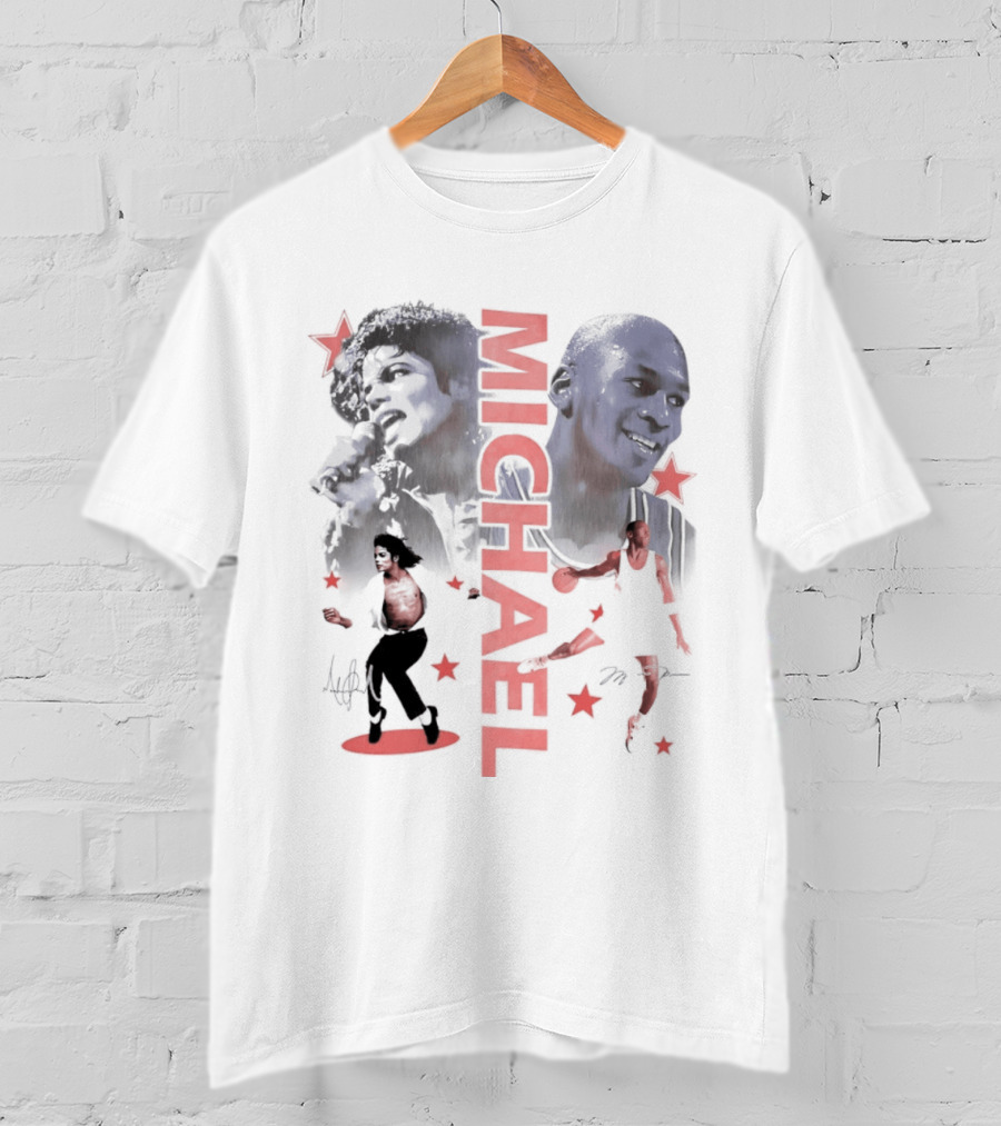 Michael Jordan Michael Jackson Two Legends Signatures Bootleg T-Shirt