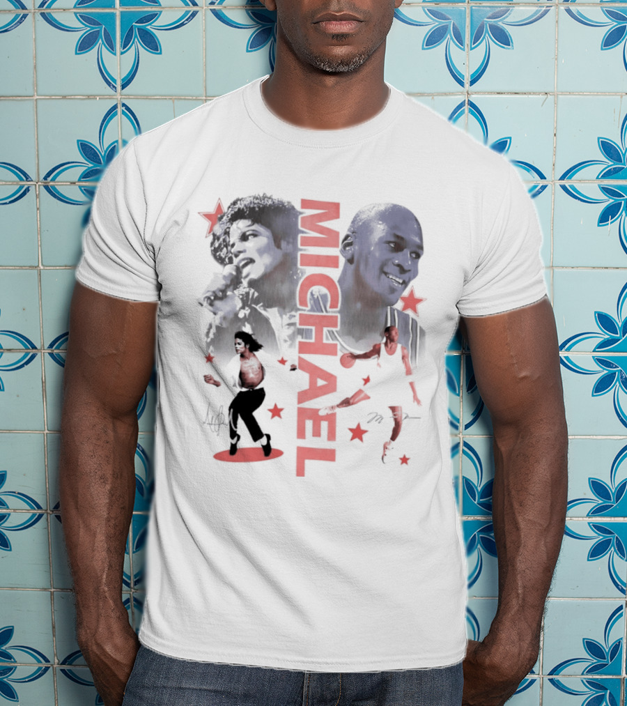 Michael Jordan Michael Jackson Two Legends Signatures Bootleg T-Shirt