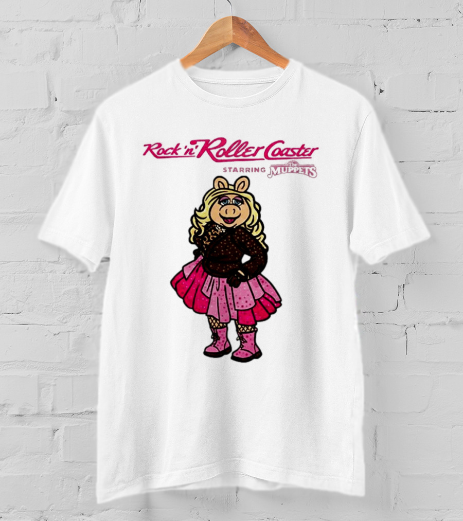 Miss Piggy Rockin' Roller Rhinestone Disney Muppets Couture Fashion T-Shirt