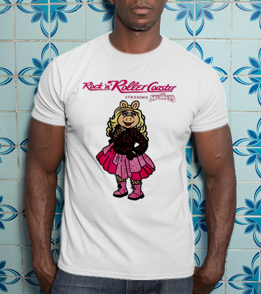 Miss Piggy Rockin' Roller Rhinestone Disney Muppets Couture Fashion T-Shirt