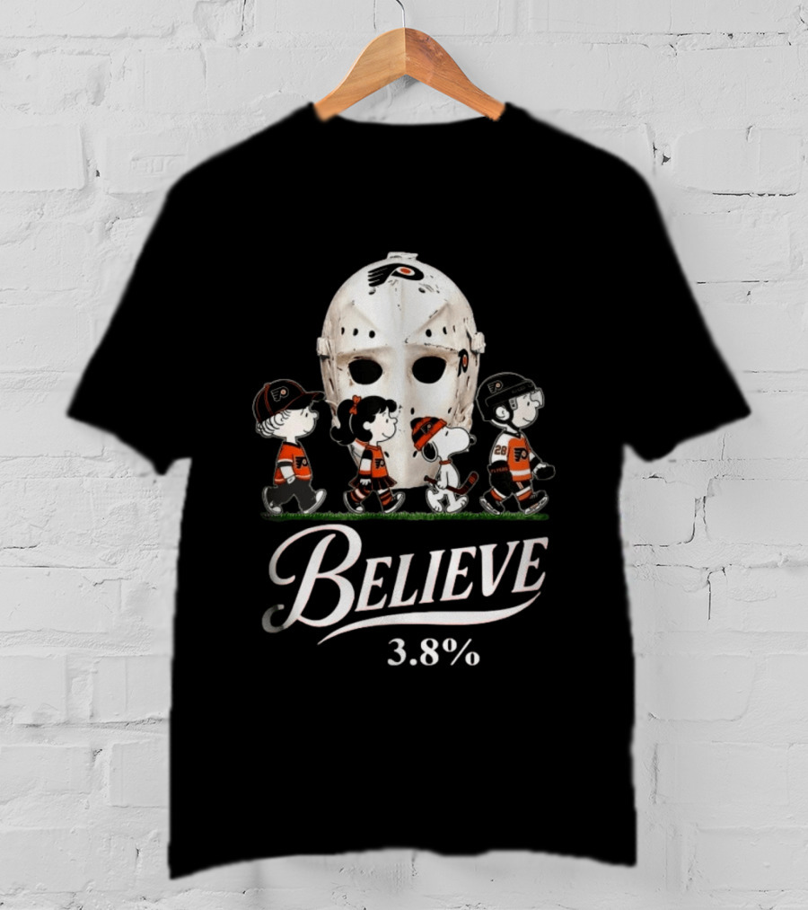 Peanuts Philadelphia Flyers Snoopy Hockey Mask Believe 3.8% T-Shirt