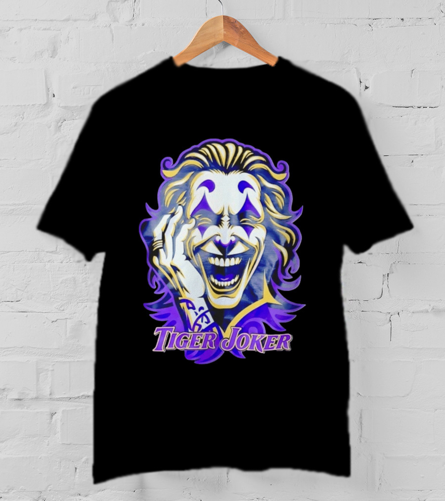 Tiger Joker Mischievous Grin Purple Aura T-Shirt