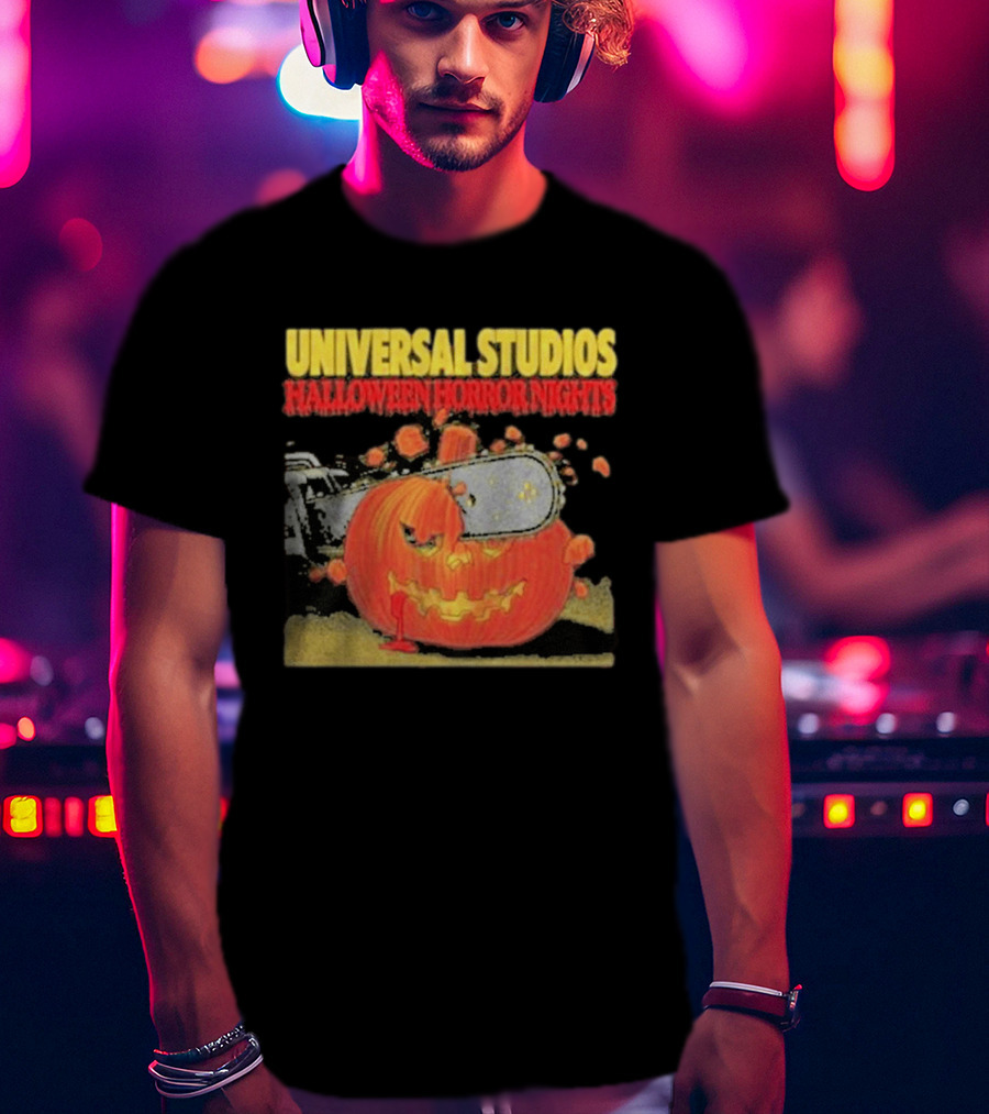 Universal Studios Halloween Horror Nights Pumpkin Chainsaw T-Shirt