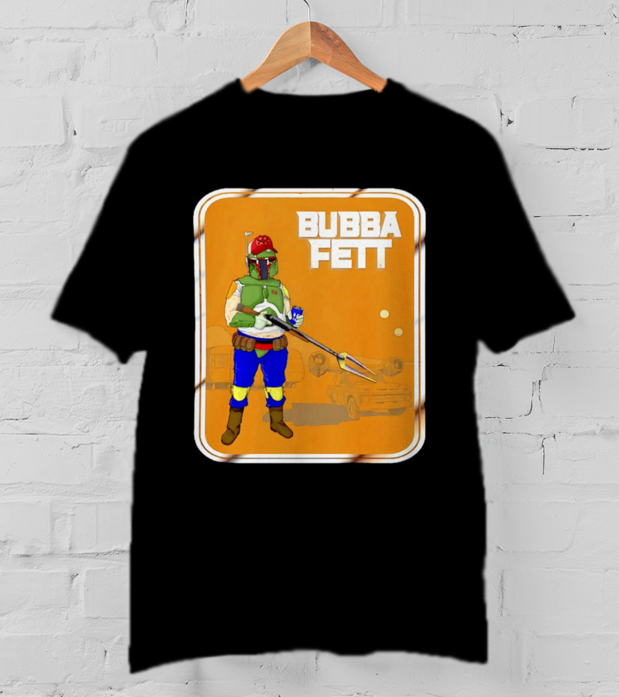 Bubba Fett Cartoon Camper And Spaceship T-Shirt