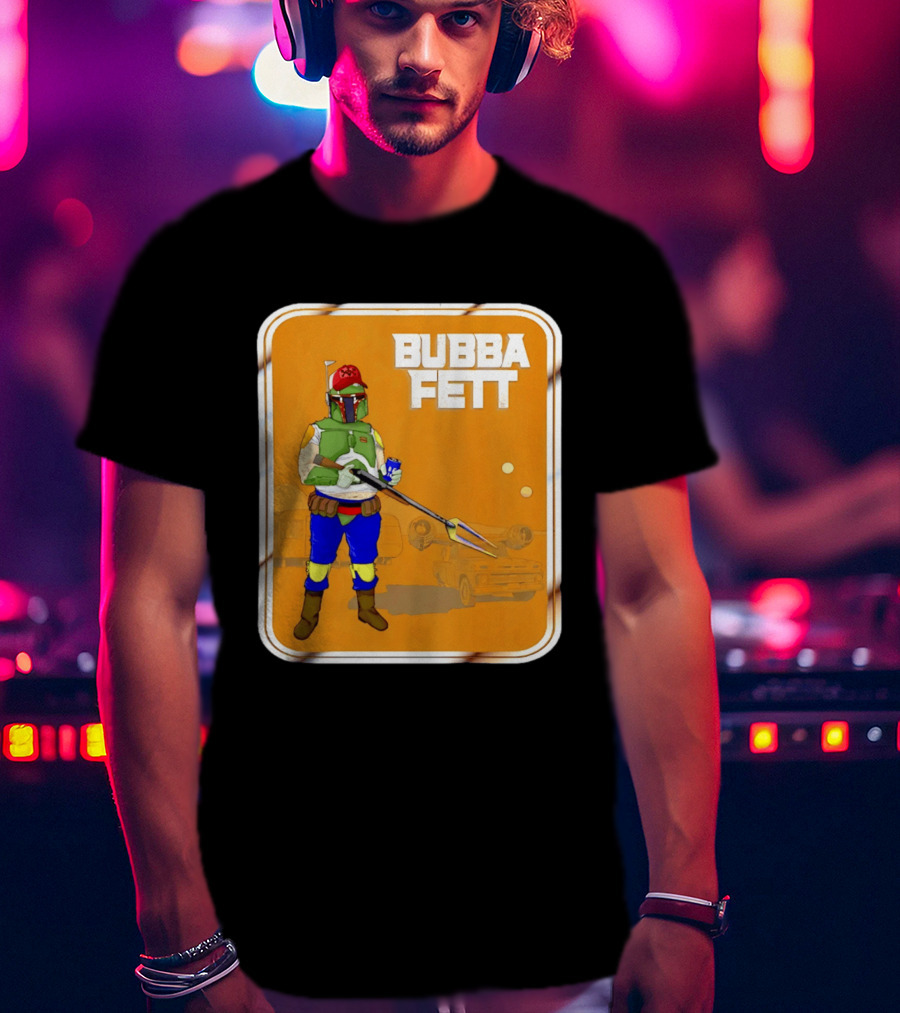 Bubba Fett Cartoon Camper And Spaceship T-Shirt