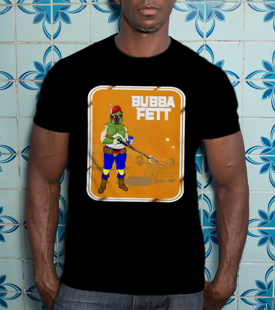 Bubba Fett Cartoon Camper And Spaceship T-Shirt