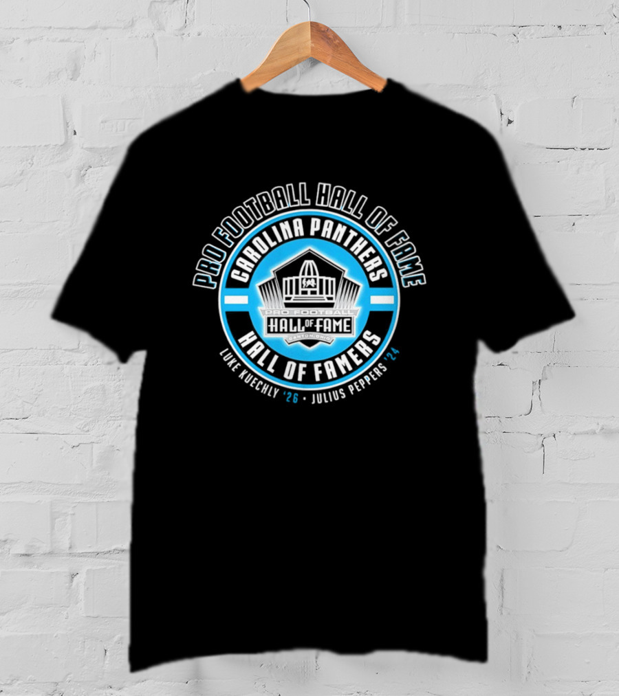 Carolina Panthers Pro Football Hall Of Fame Luke Kuechly 2026 Julius Peppers 2024 T-Shirt