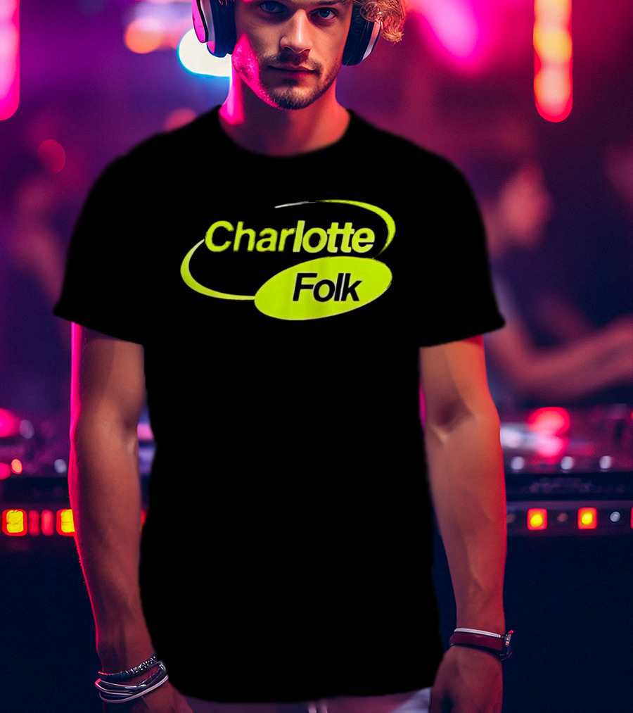 Charlotte Folk Neon Green Swirl T-Shirt
