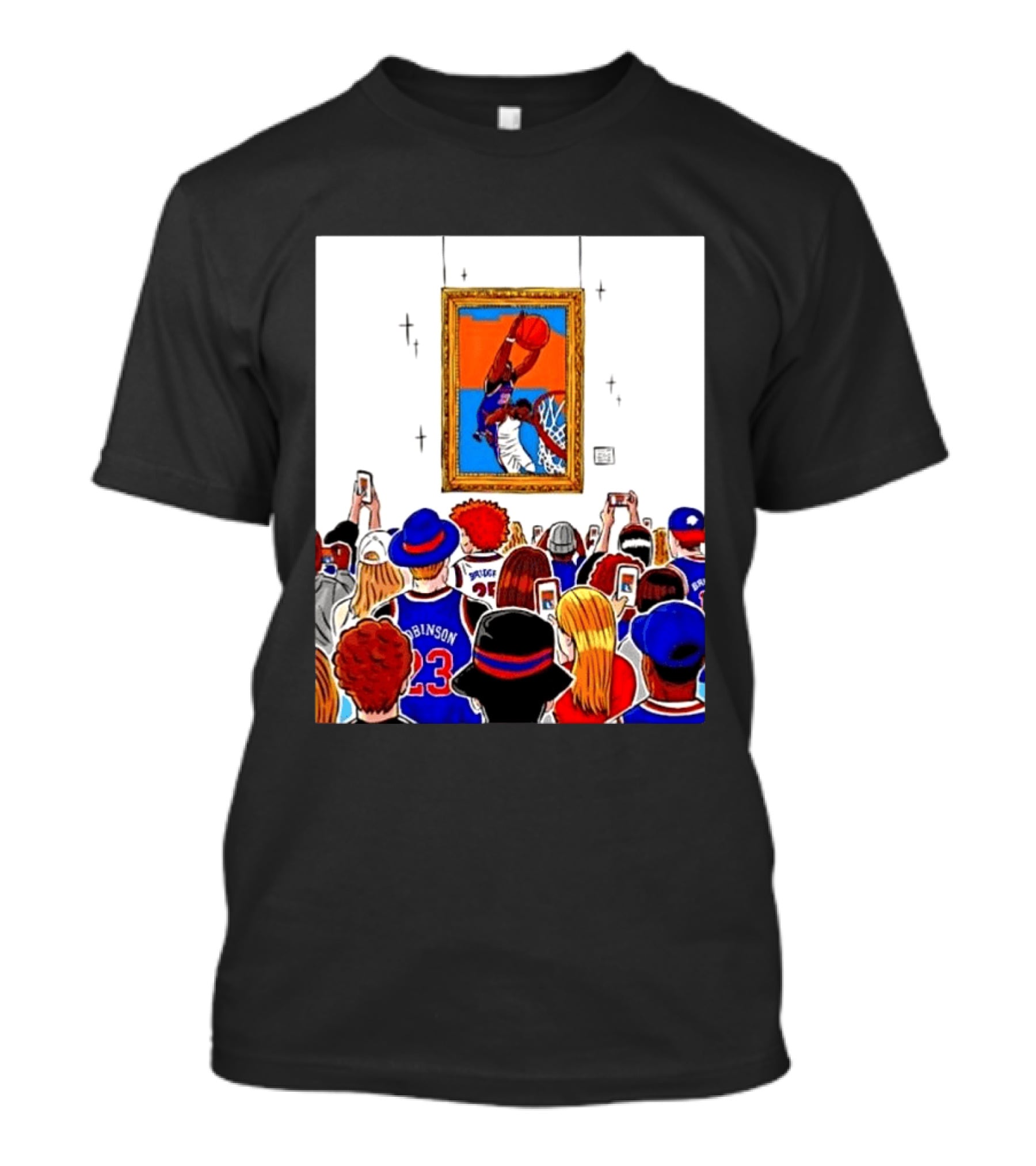 Mitchell Robinson New York Knicks Dunk Over Joel Embiid Crowd T-Shirt