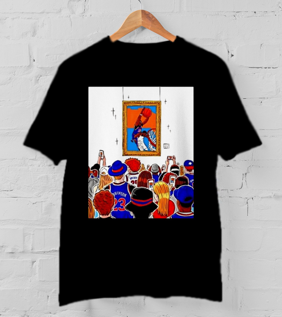 Mitchell Robinson New York Knicks Dunk Over Joel Embiid Crowd T-Shirt