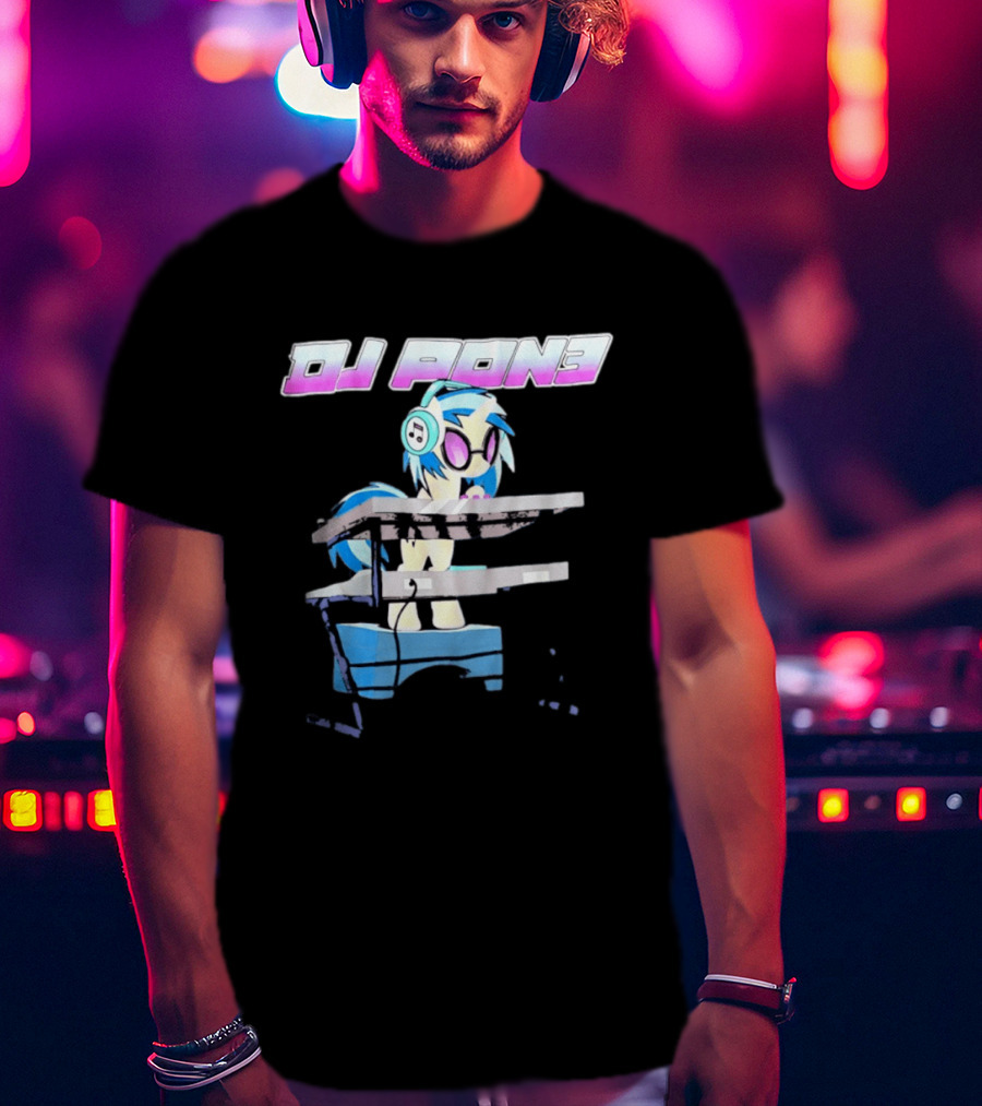 DJ Pon3 My Little Pony Character With Headphones And Turntable T-Shirt