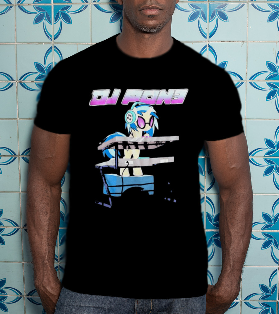 DJ Pon3 My Little Pony Character With Headphones And Turntable T-Shirt