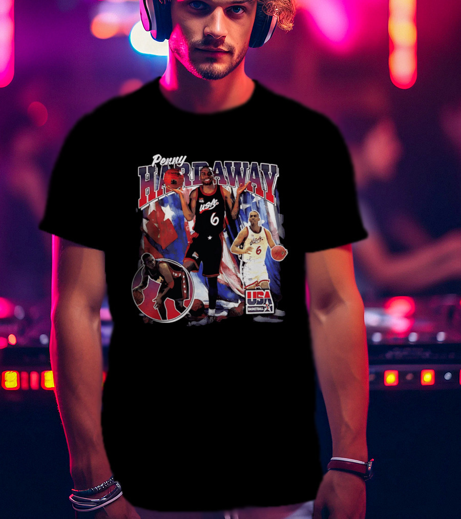 Penny Hardaway USA Basketball Legend Stars And Stripes USA Basketball T-Shirt