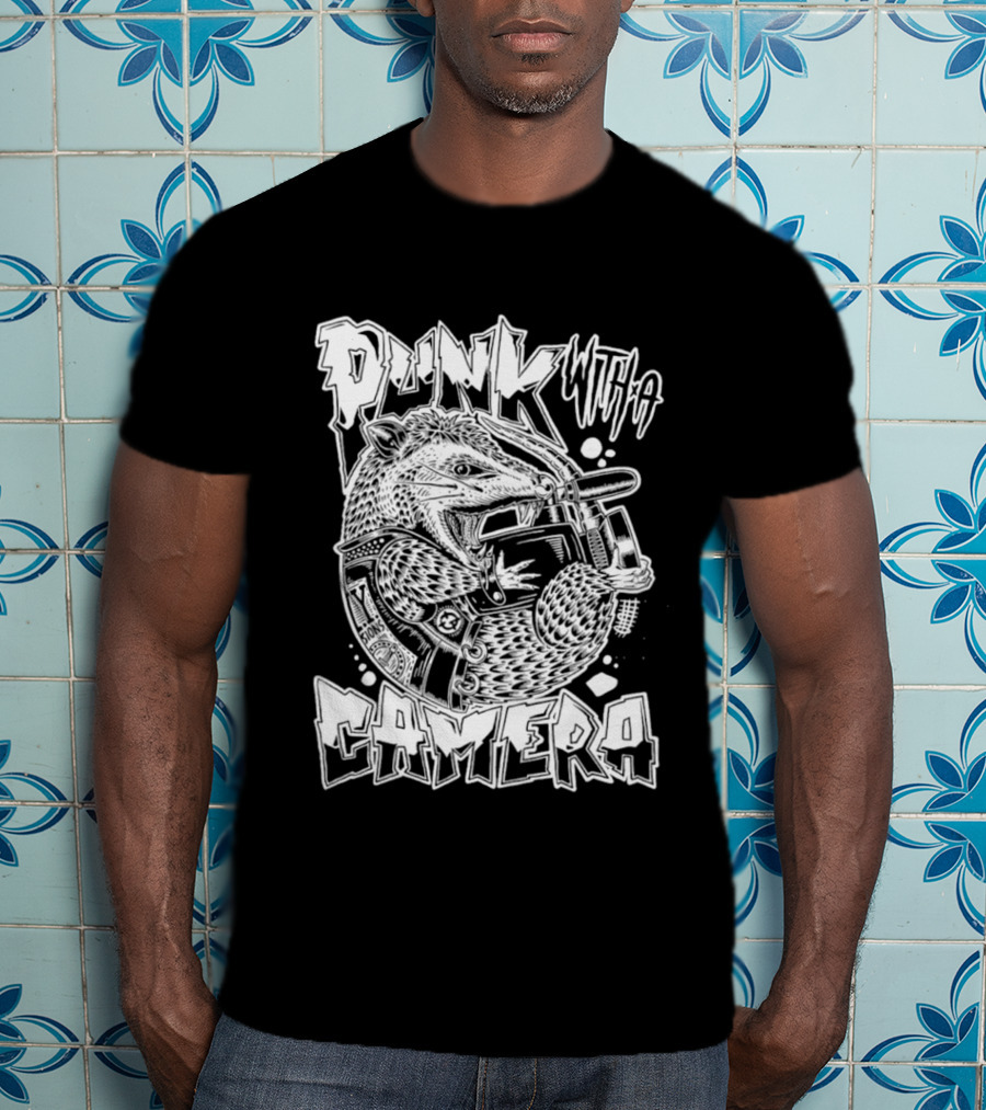 Punk With A Camera Punk Rock Possum T-Shirt