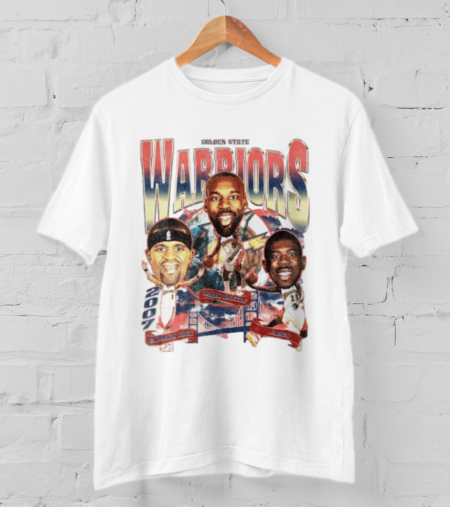Golden State Warriors 2007 Captain Jack Boom Dizzle J Rich Basketball T-Shirt