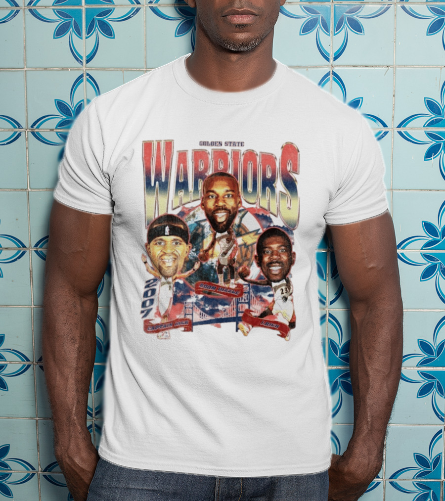Golden State Warriors 2007 Captain Jack Boom Dizzle J Rich Basketball T-Shirt