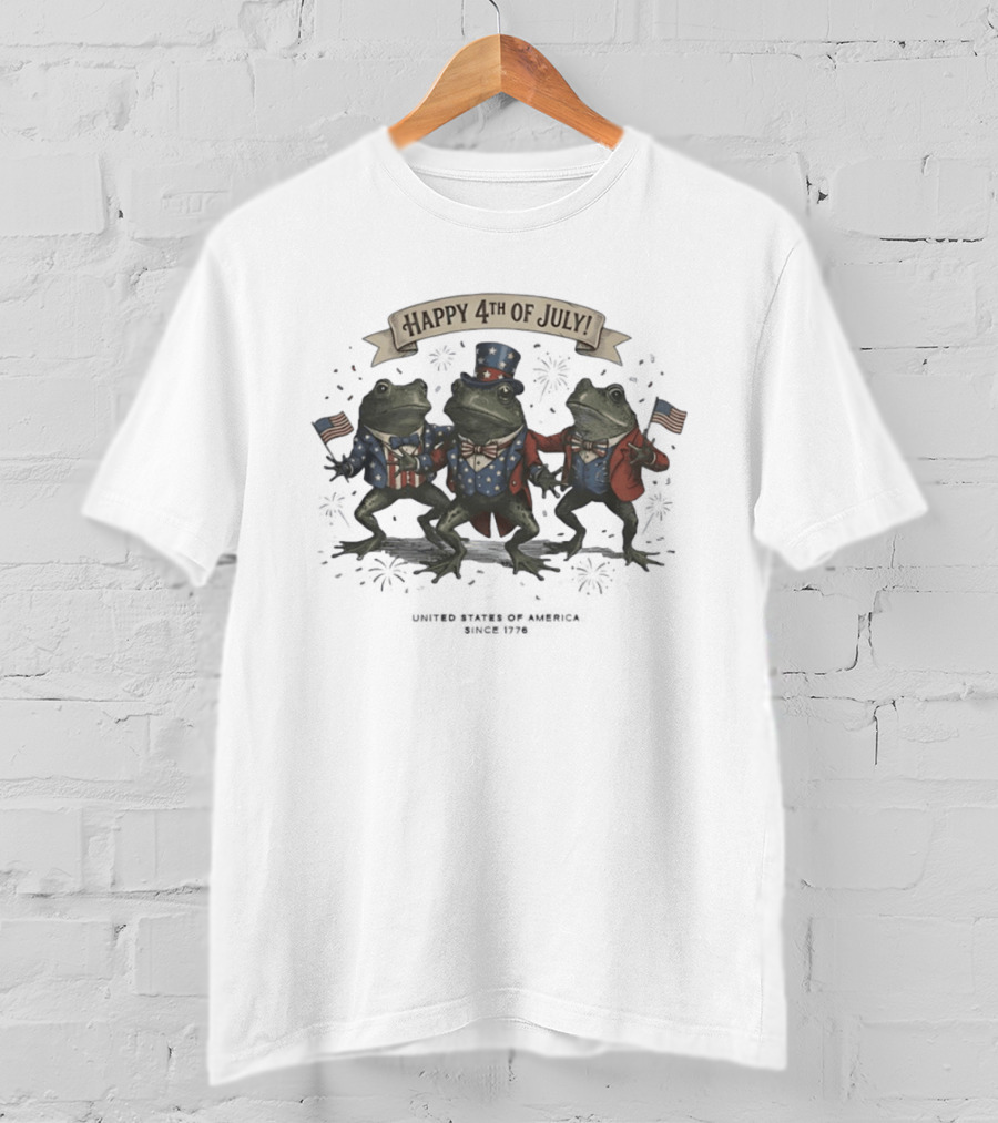 Frogs America 250 Happy 4th Of July Independence Day Celebration T-Shirt