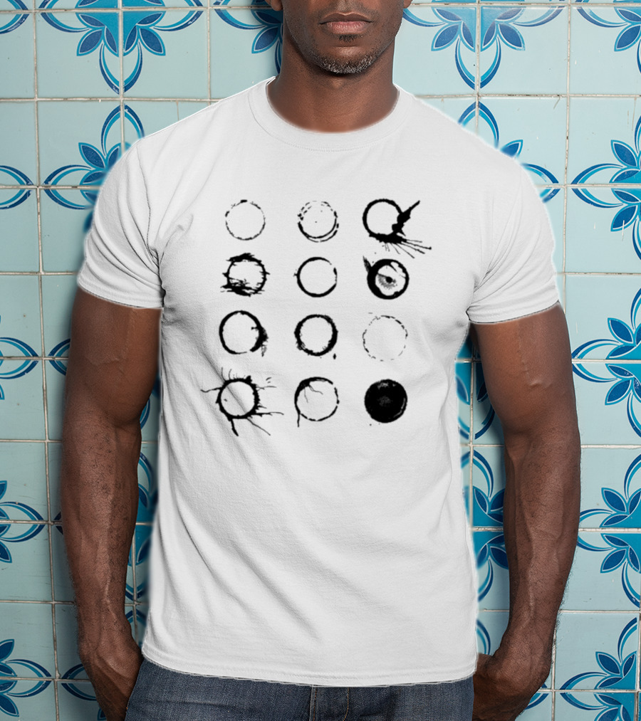Periphery A Pale White Dot Coffee Ring Pattern Circles T-Shirt