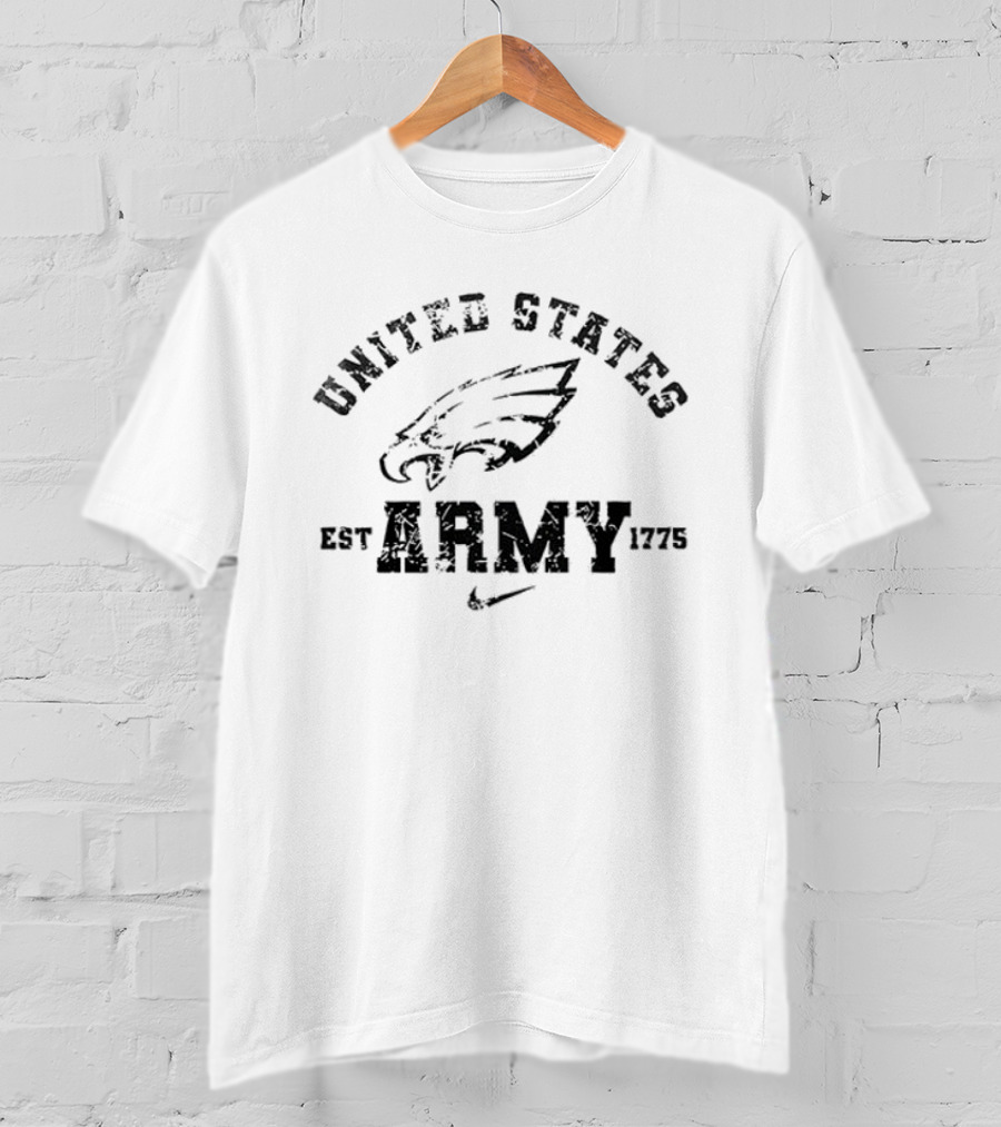 Philadelphia Eagles United States Army Est 1775 Eagles Skull Once A Soldier Always A Soldier T-Shirt