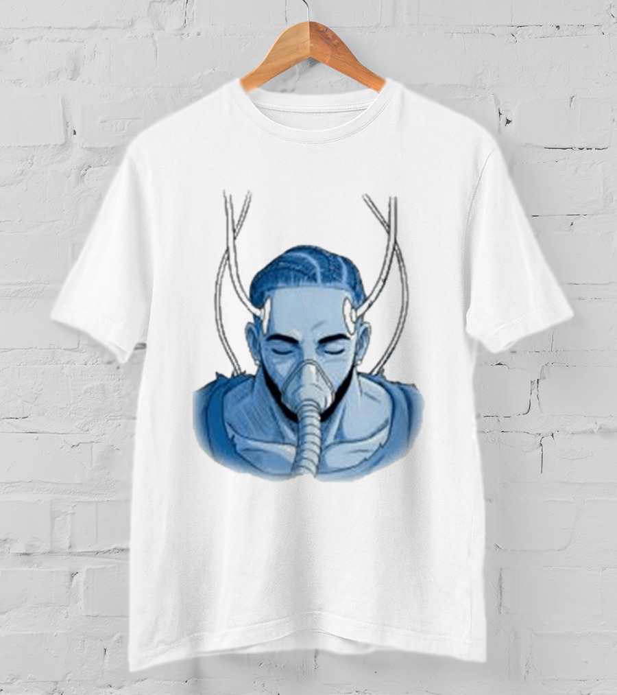 Reaven Leggenda Futuristic Masked Figure With Antlers T-Shirt