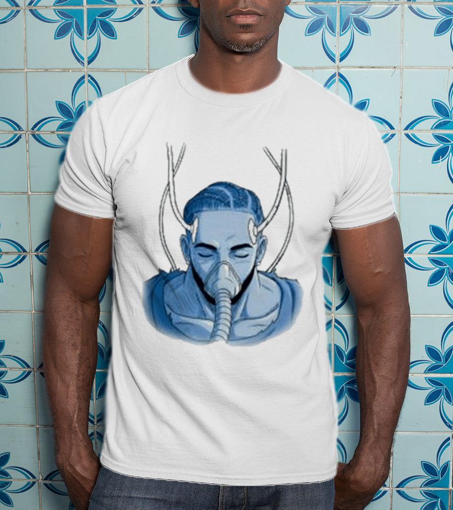 Reaven Leggenda Futuristic Masked Figure With Antlers T-Shirt