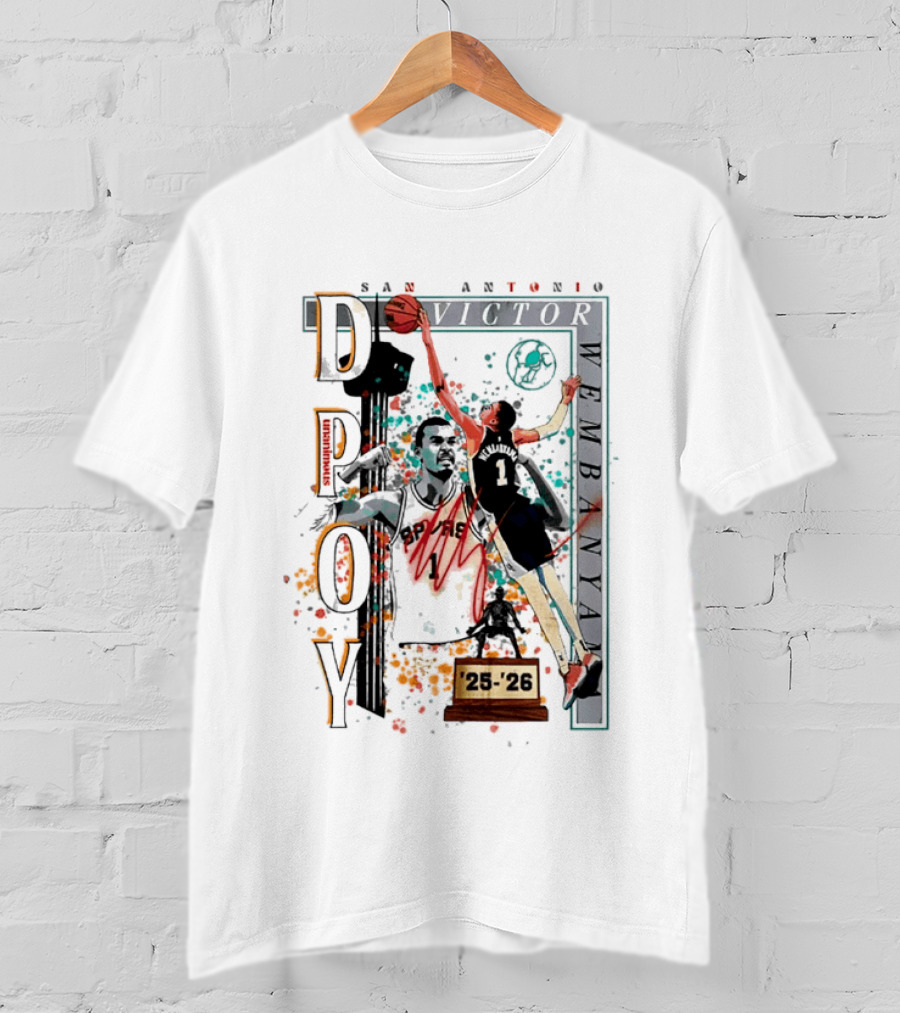 San Antonio Spurs DPOY Victor Wembanyama 25 26 T-Shirt