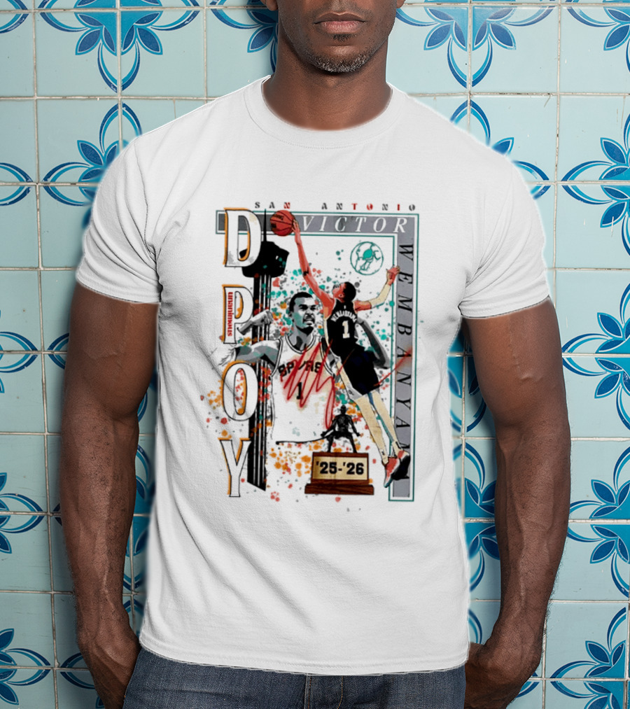 San Antonio Spurs DPOY Victor Wembanyama 25 26 T-Shirt