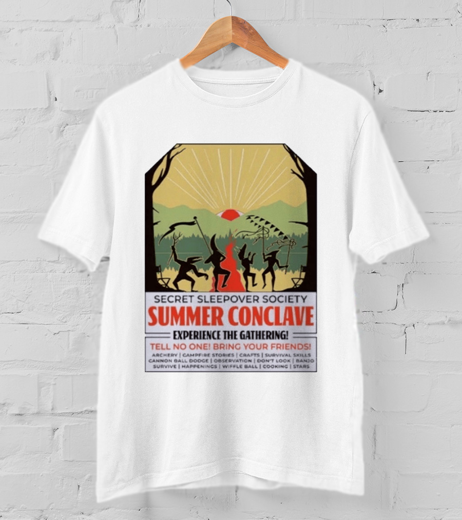 Secret Sleepover Society Summer Conclave Experience The Gathering Archery Campfire Stories Crafts Survival Skills T-Shirt