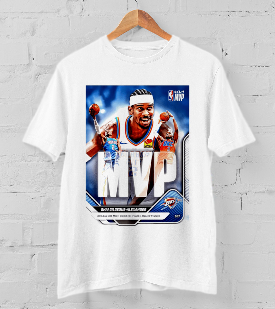 Shai Gilgeous Alexander Oklahoma City Thunder 2026 Kia NBA MVP Most Valuable Player Award Winner T-Shirt