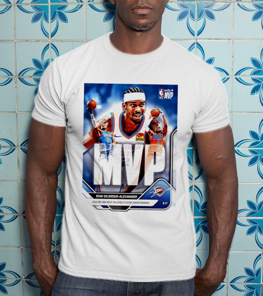 Shai Gilgeous Alexander Oklahoma City Thunder 2026 Kia NBA MVP Most Valuable Player Award Winner T-Shirt