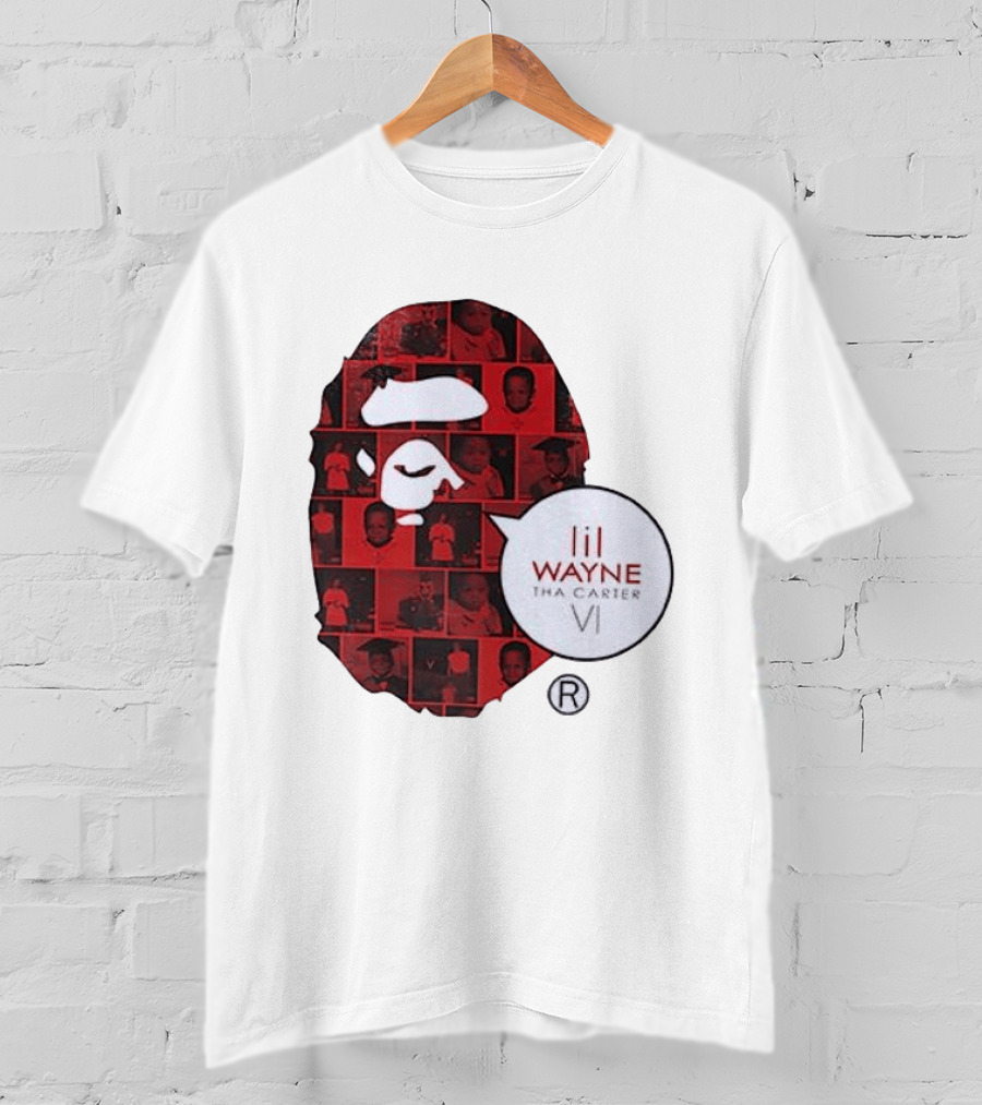 Lil Wayne Tha Carter VI BAPE Collaboration Red Photo Collage T-Shirt
