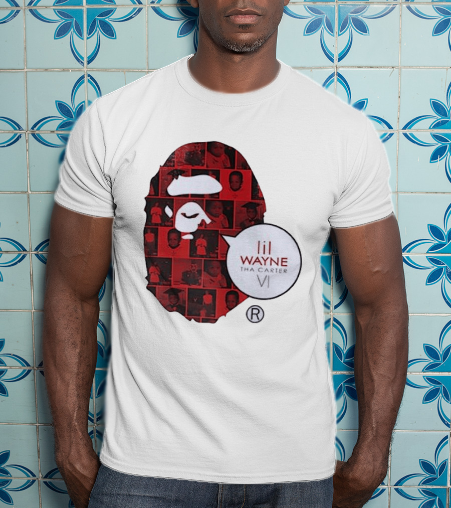 Lil Wayne Tha Carter VI BAPE Collaboration Red Photo Collage T-Shirt