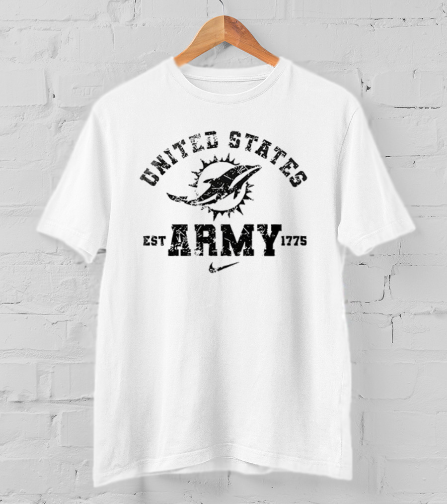 United States Army 1775 Miami Dolphins T-Shirt