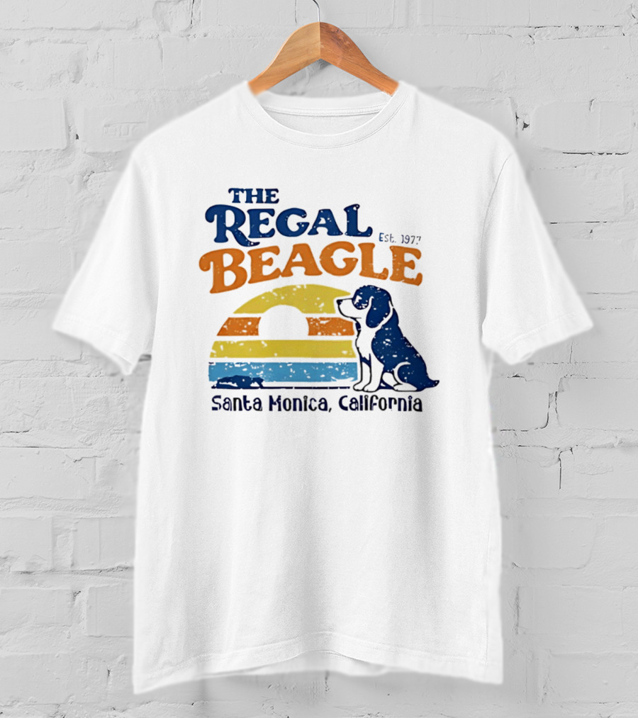 The Regal Beagle Santa Monica California Est 1977 Sunset Dog T-Shirt