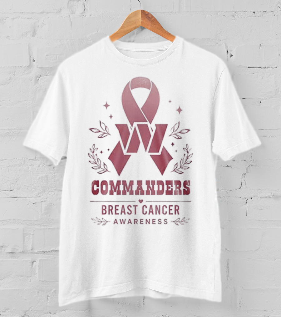 Commanders Breast Cancer Awareness Ribbon Hope And Strength Support T-Shirt