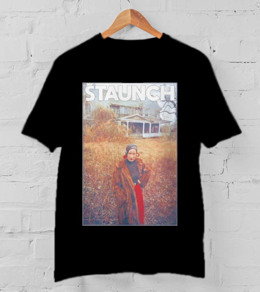 STAUNCH Vintage Fur Coat Homestead Scene T-Shirt