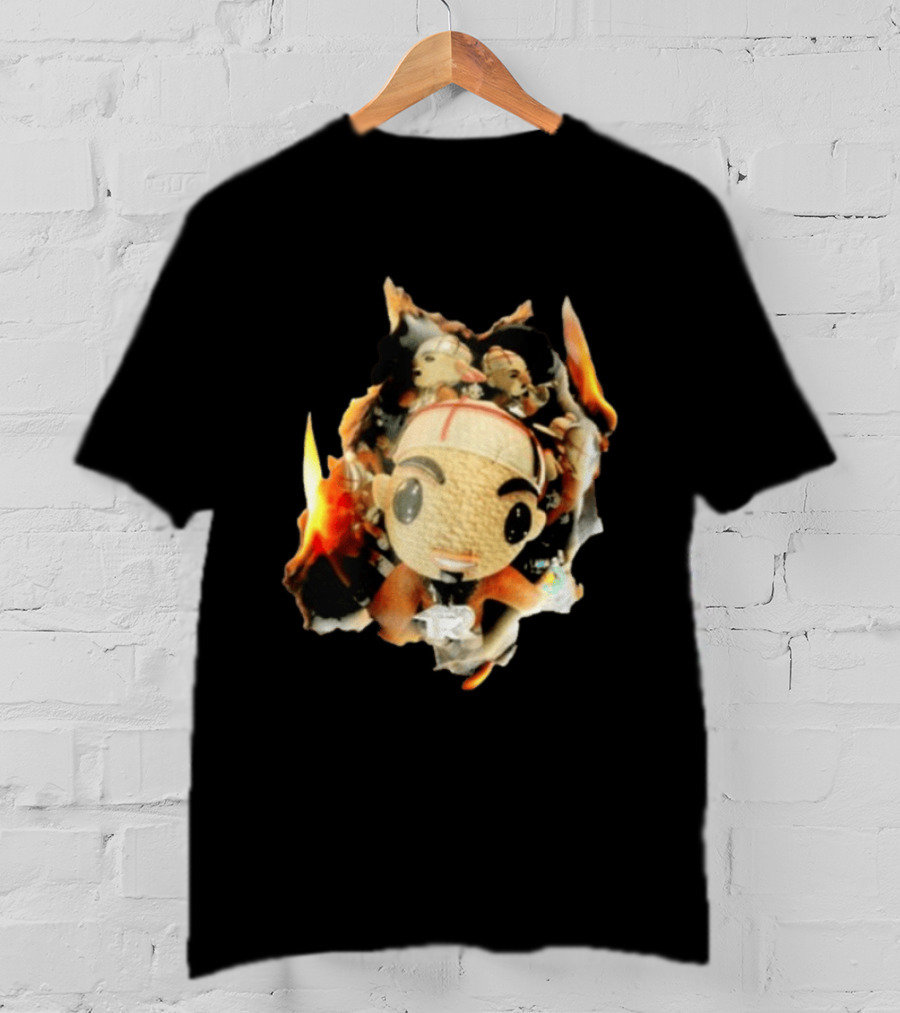 Street Mob Chuyin Los Locos Nunca Mueren Burning Plush Doll Fiery T-Shirt