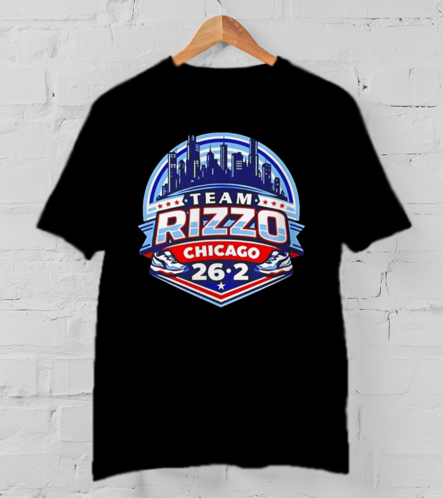 Team Rizzo Chicago Marathon 26.2 Skyline Sneakers Stars T-Shirt