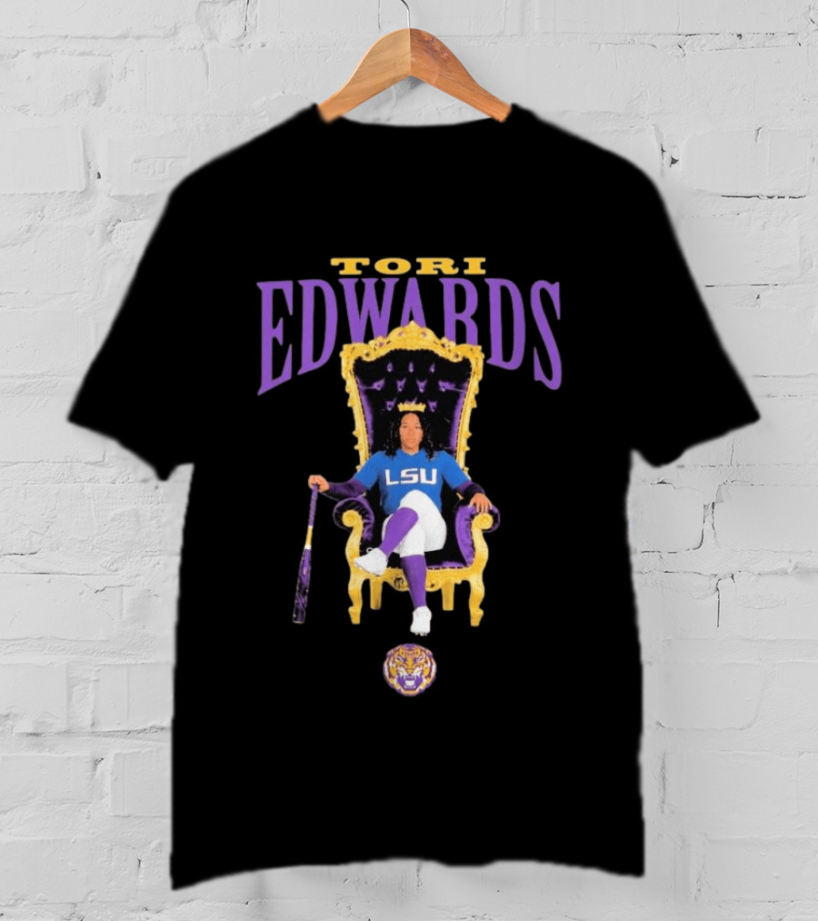 Tori Edwards LSU Tigers Softball Throne 2026 T-Shirt