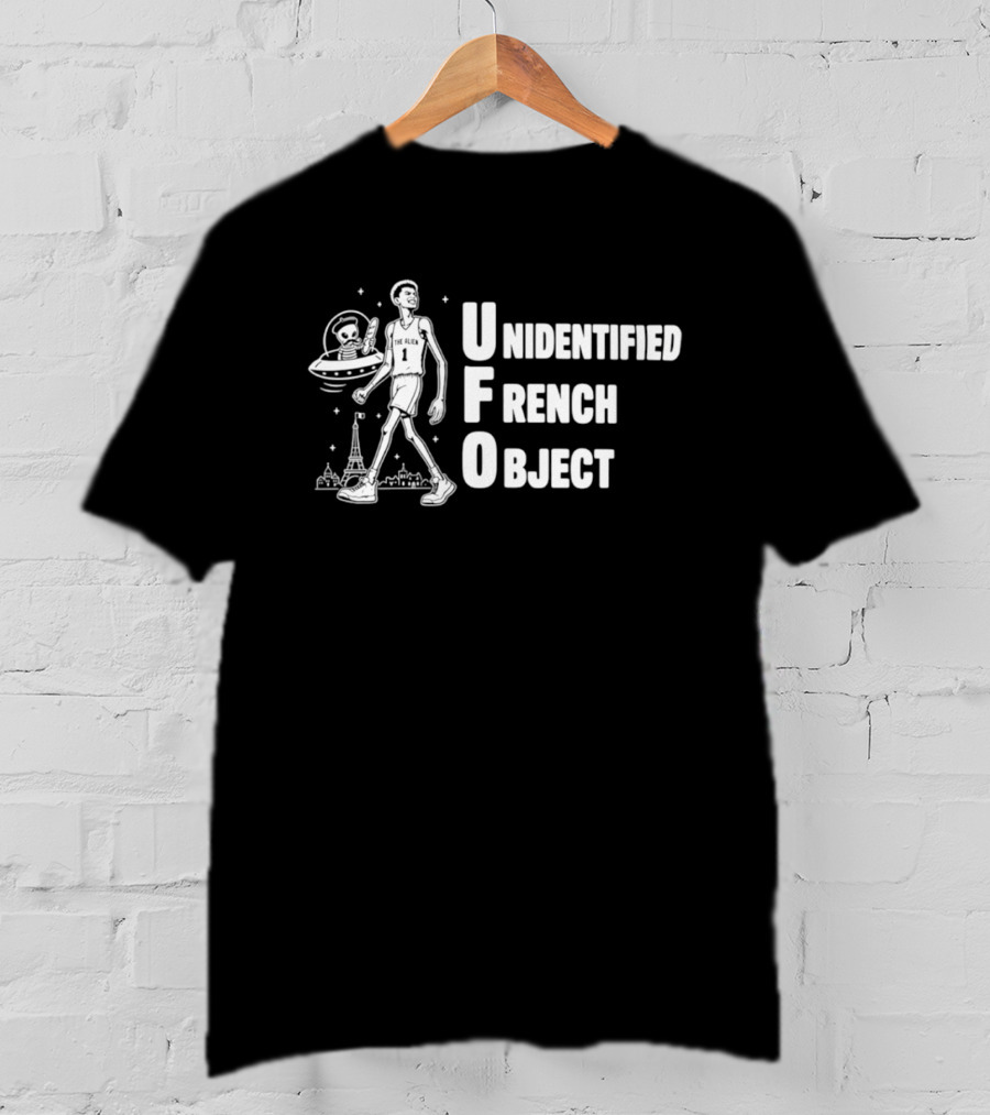 UFO Unidentified French Object Victor Wembanyama San Antonio Spurs Eiffel Tower Basketball T-Shirt