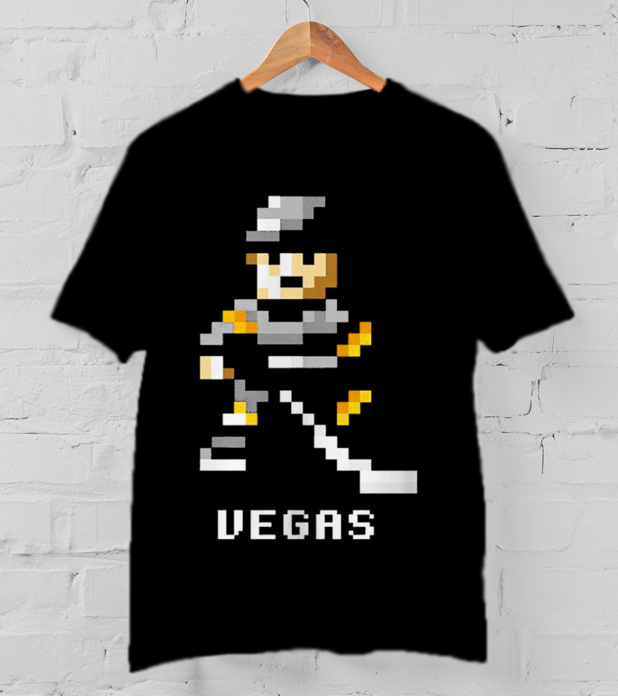 Vegas Golden Knights 8 Bit Hockey Pixel T-Shirt