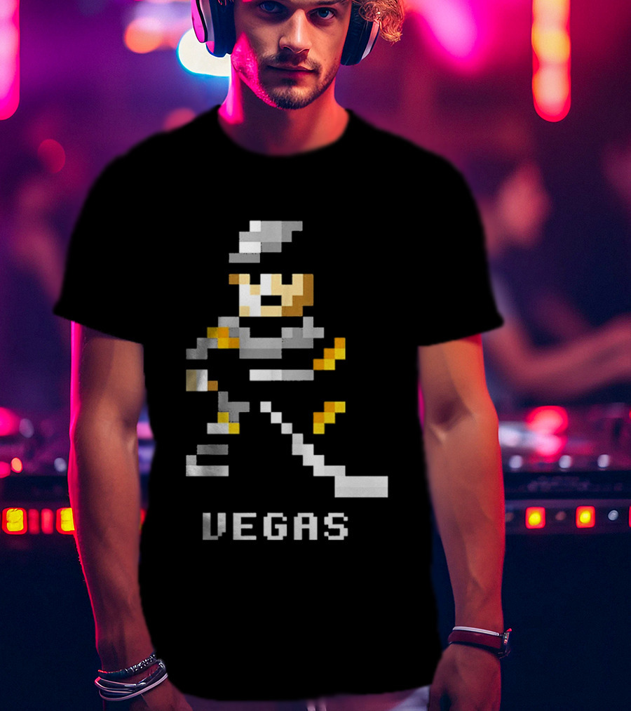 Vegas Golden Knights 8 Bit Hockey Pixel T-Shirt