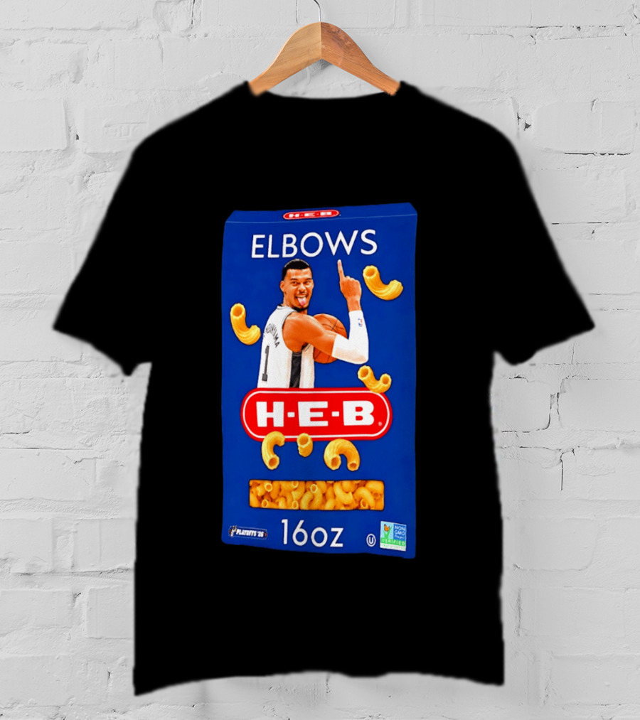 San Antonio Spurs Wemby HEB Elbows 16oz Playoffs Meme T-Shirt
