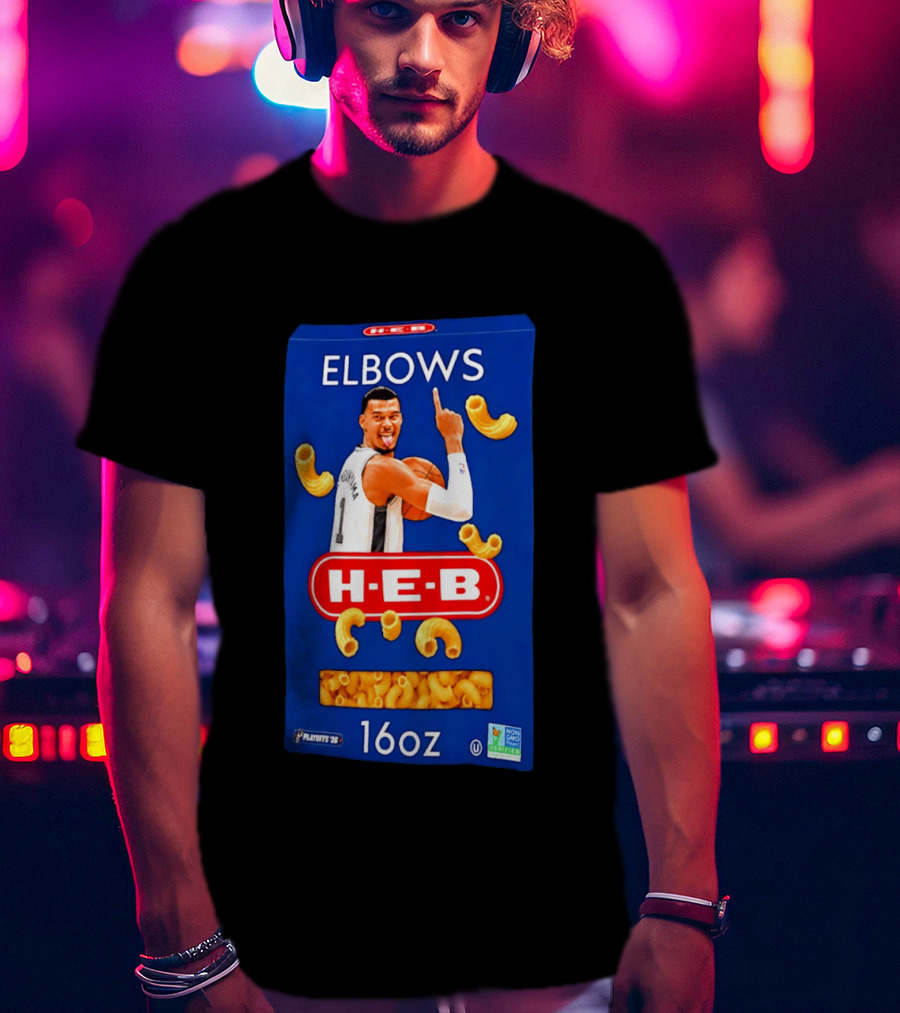 San Antonio Spurs Wemby HEB Elbows 16oz Playoffs Meme T-Shirt