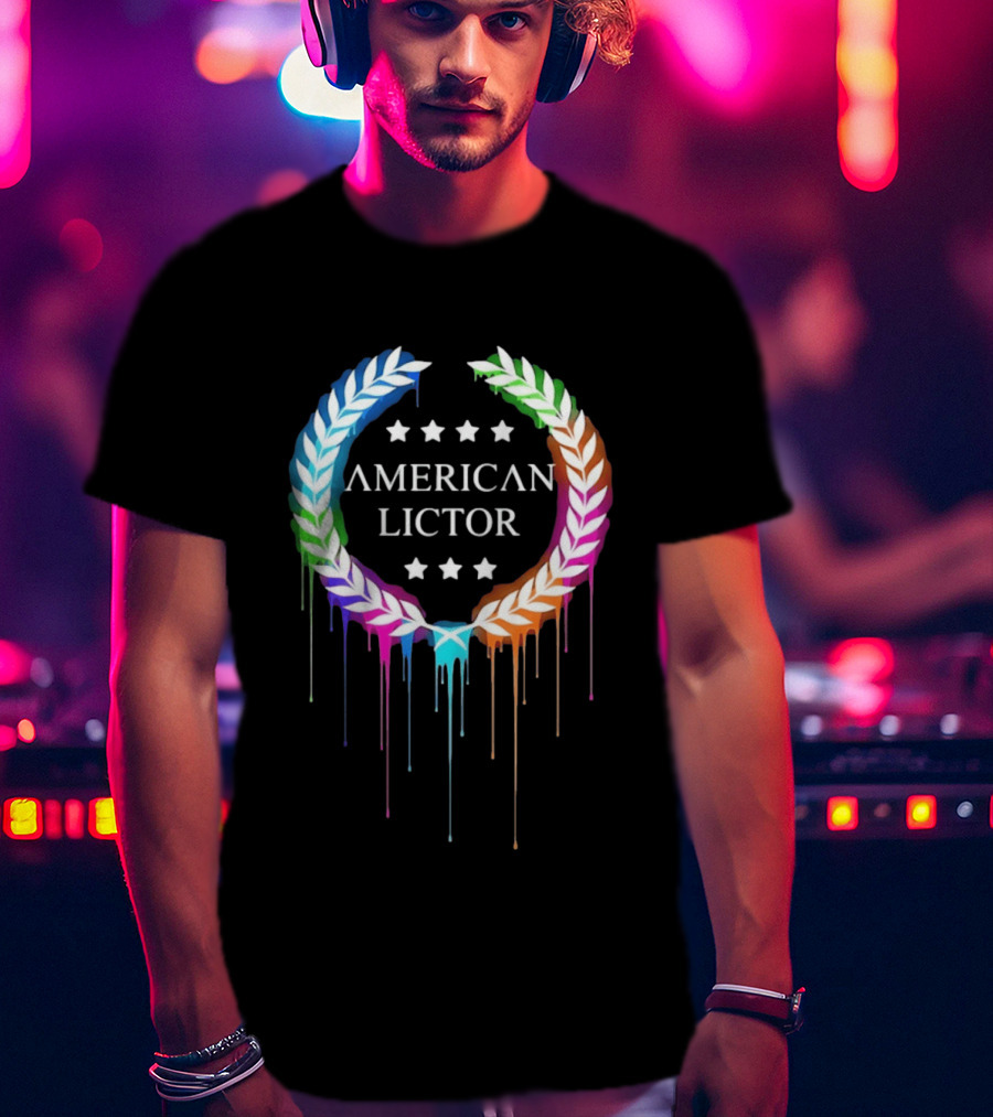 American Lictor Rainbow Laurel Wreath Stars T-Shirt