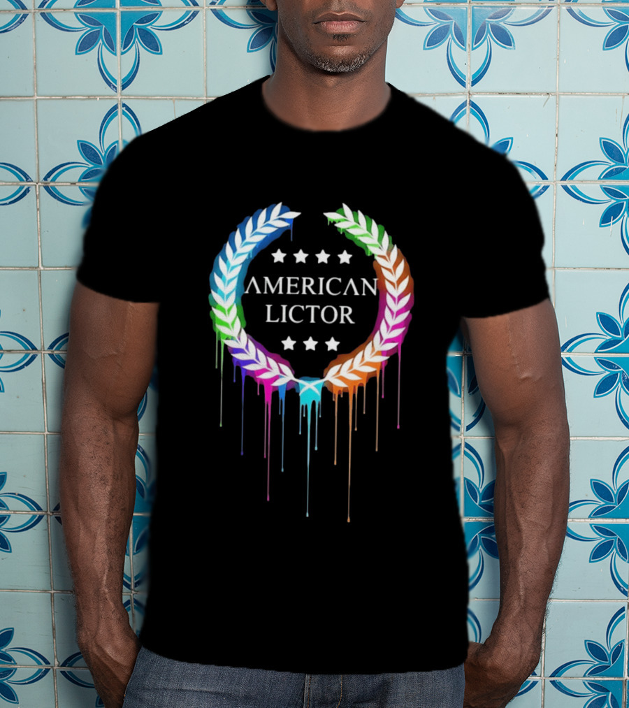American Lictor Rainbow Laurel Wreath Stars T-Shirt