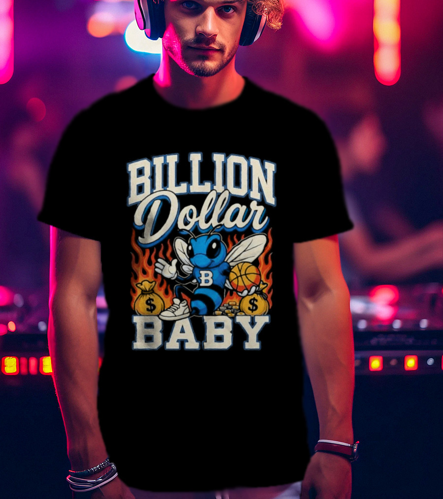 Billion Dollar Baby Hornets Mascot Fire And Moneybags T-Shirt
