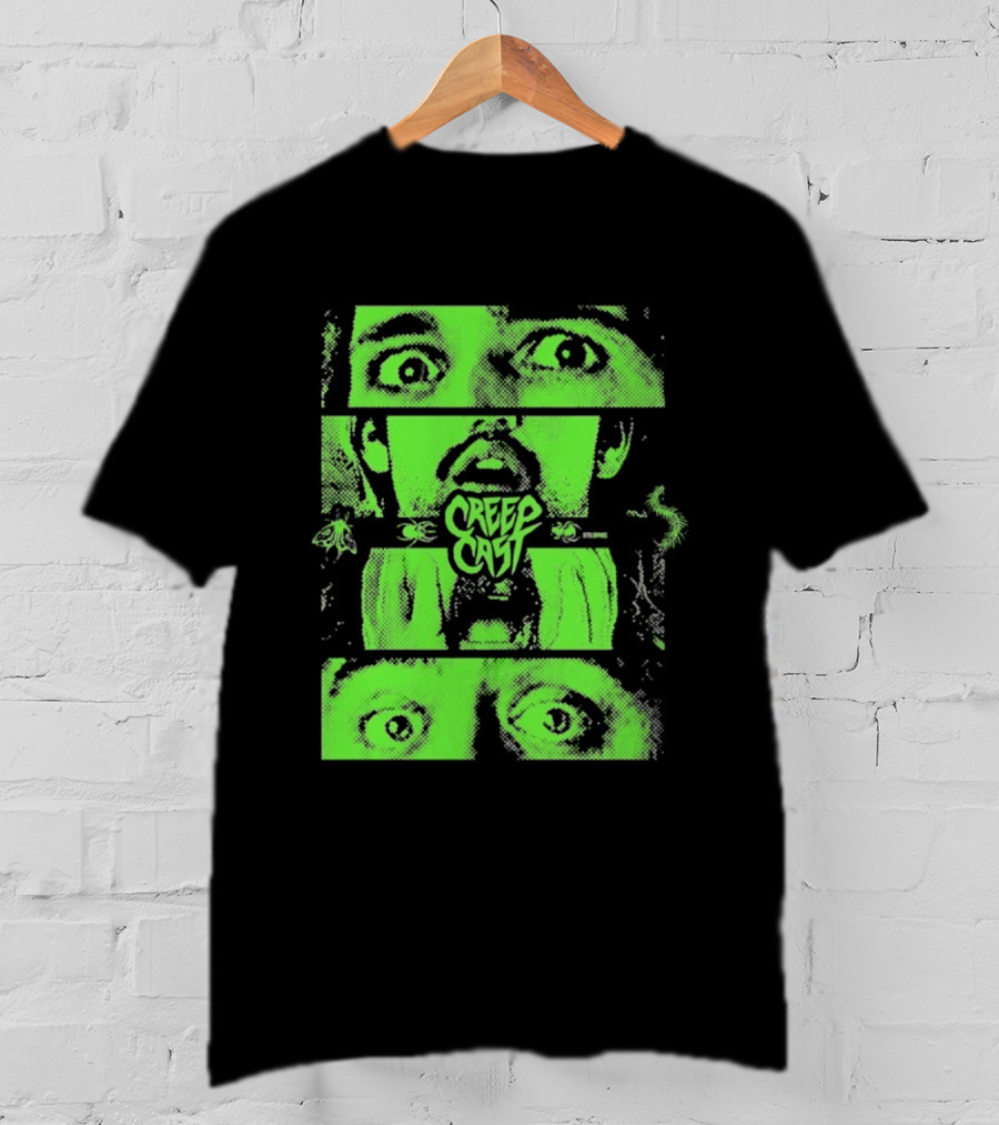CreepCast Horror Retro Comic Green Face T-Shirt